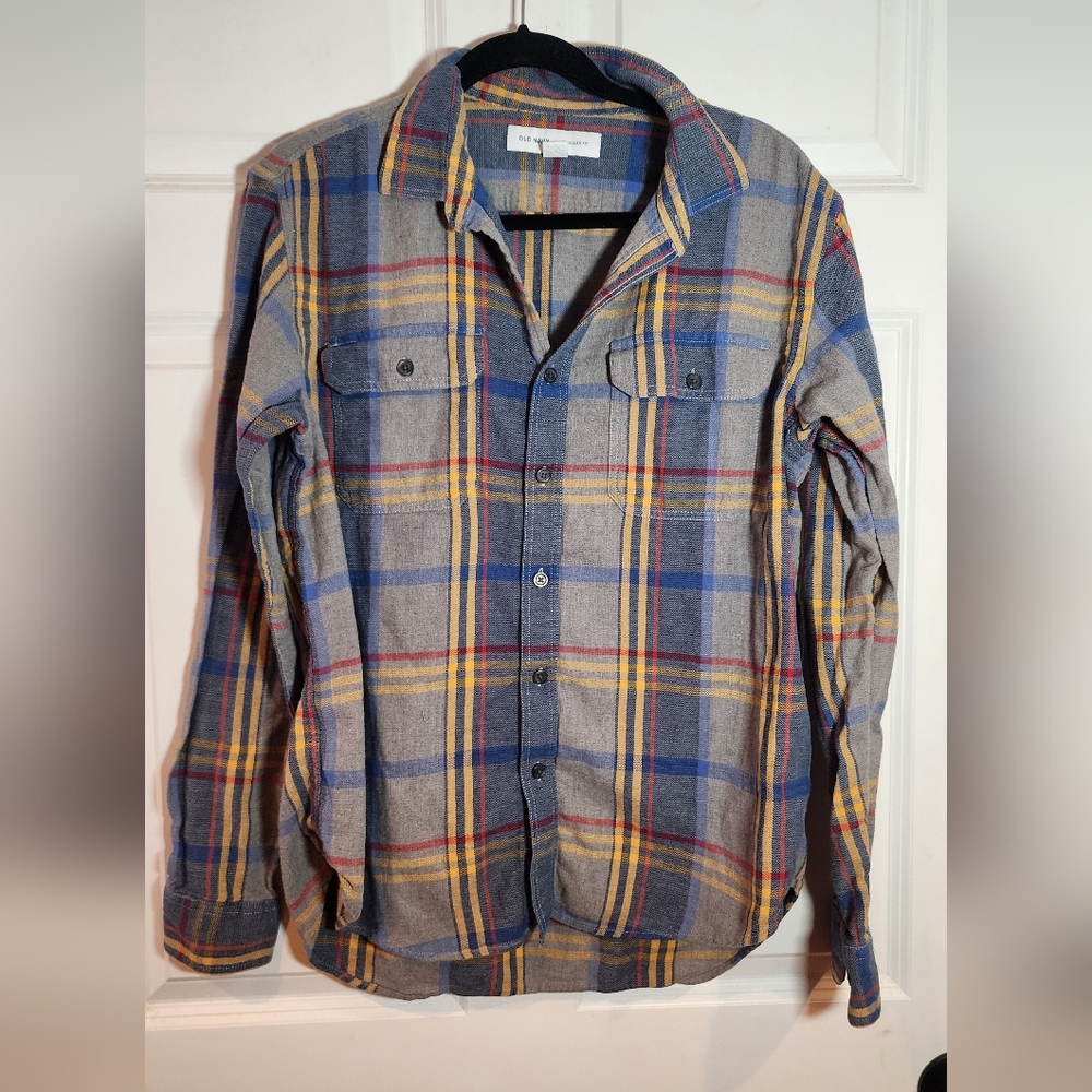 Old Navy Classic Fit Men's Plaid Button-Up Shirt Large